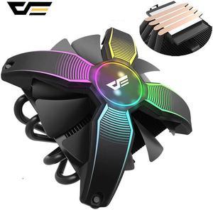 CPU Cooler Heatsink RGB PC Case Fan 120mm 4Pin TDP 120W 4 Copper Heatpipes CPU Cooling for LGA1151/1155/1156/1366/AM4