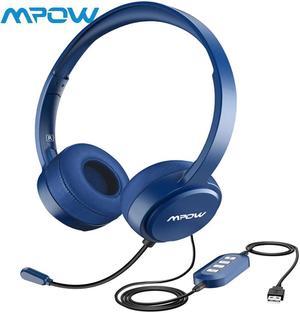 USB Wired Headset 3.5mm Computer Headset with Microphone Noise Cancelling PC Headset Wired Headphones for Skype Call Center