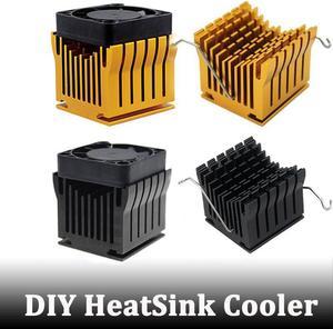 1Pcs DIY Aluminium Northbridge Heatsink Cooler Golden Black Radiator w/4cm Fan For PC Computer Case Heat sinks cooling