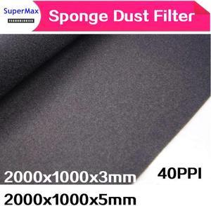 1m x 2m x 3mm/5mm Computer Mesh sponge PC Case Fan Cooler Black Dust Filter Case Dustproof Cover Chassis dust cover 40PPI