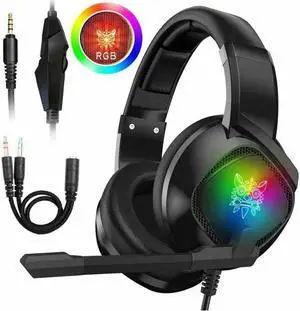 3.5mm K19 Gaming Headset LED MIC Headset Headset RGB Mobile Phone Computer Eating Chicken Gaming Headset For PC Laptop PS4 Xbox