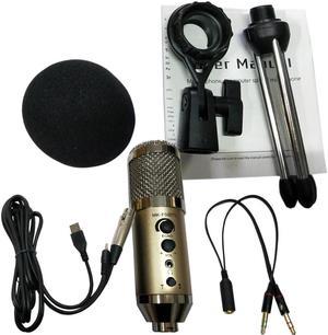 Studio Microphone USB Condenser Sound Recording Add Stand free Driver For Mobile Phone Computer Update MK-F200TL