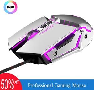 Gaming Mouse USB Computer Mouse Gamer Silent Mause With Backlight RGB Ergonomic Game Mouse LED 4800 DPI Mice For PC Laptop LOL