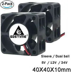 2 pcs 24V 12V 5V 40mm x 10mm Small Axial Cooler 4cm 2Pin Ball Bearing DC Brushless Cooling Fan 40x40x10mm 4010 3Pin
