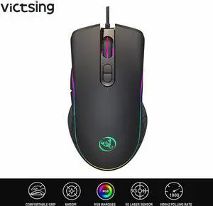 6400 DPI Wired Gaming Mouse RGB 7 Programmable Button Mouse Comfortable Grip Mice For Gamer Overwatch Dota 2 PUBG LOL