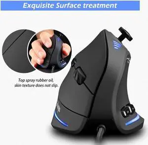 C-18 Vertical Gaming Mouse USB Wired 10000 DPI Programmable 11 Buttons LED Optical Remote Mouse Gamer Mice For Laptop PC