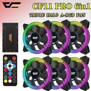 CF11 RGB fan 3P-5vAURA SYNC Computer Case PC Cooling Fan  LED 120mm Quiet +IR Remote new computer Cooler Cooling  Fan