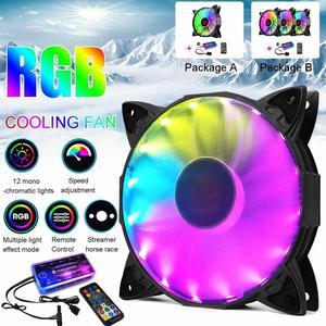 120mm 6 Pin RGB Computer Case Cooling Fan Computer Case Fan Silent CPU Cooling Fan PC Cooler Fan Adjust Color RGB Fan DC 12V