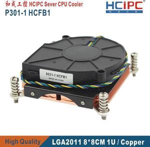 HPC P301-1 HCFB1 LGA2011 Square 80*80MM CPU Cooler,Computer Heatsink, CPU Fans, 1U Slim Copper CPU Cooler, , Cooling Fan