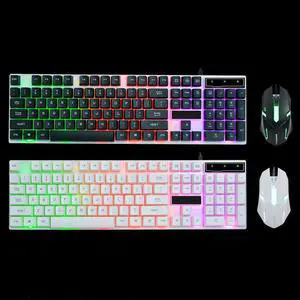 20# Keyboard Mouse Set  Backlit Stanrd Keyboard 104 keys Wired USB Ergonomic Gaming Keyboards and Mouse Set