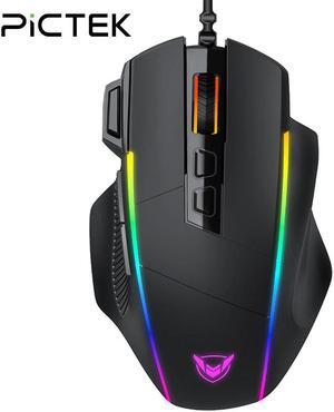 PC278 Gaming Mouse Ergonomic Wired Computer Mouse Gamer 8 Buttons Programmable Mice with 8000 DPI RGB Backlit for PC Game