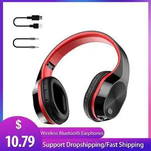 9D Stereo Bluetooth 5.0 Wireless Headset Head-mounted HiFi Noise Canceling Gaming Headphone With Microphone Support TF Card