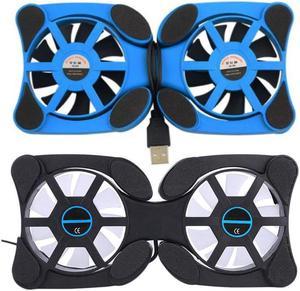 1 Pc 2 Fan Laptop Radiator Foldable Portable USB Cooling Pad Computer Notebook Heatsink