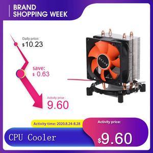 CPU Cooler Heatpipe Fans Quiet Heatsink Radiator Two Fine Copper Heat Pipes for Intel Core AMD Sempron Platform