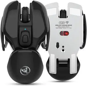 2.4GHz 1600dpi Wireless Mouse Rechargeable Mice wireless Gaming Metal Noiseless Silent Click Optical Mouse For PC