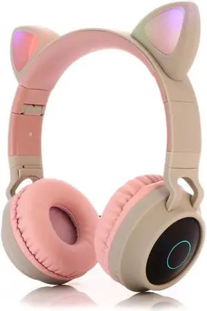 Cat Ear Headset Wireless Headset Headphones 5.0 Bass Foldable Stereo Headphones Gaming Headphones For Cell Phone