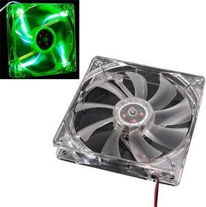 Factory Price  Green Quad 4-LED Light Neon Clear 120mm PC Computer Case Cooling Fan Mod 160830