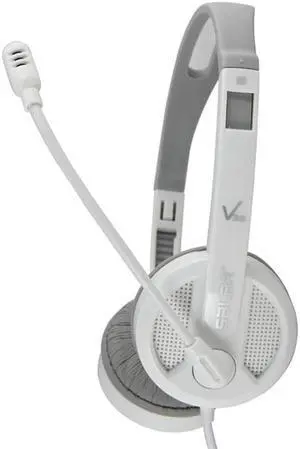 V38 3.5mm Head-Mounted Wired Headset with Microphone Illuminated Headphone Game Headset for PC Laptop(White)