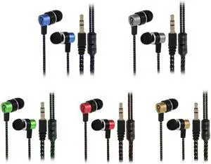 Universal 3.5mm Wired In Ear Earphone Stereo Metal Super Bass Cheap Small Earpiece Headset for Smartphone MP3 MP4 PC