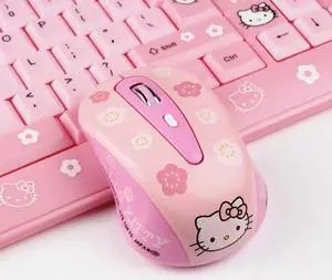 2.4G Wireless Mouse USB USB Receiver Optical Mouse Cute Cartoon Pink Computer Mouse Ergonomics 4 Button Gaming Mouse for Laptop