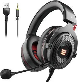 Gaming Headset with 7.1 Surround Wired Gamer Headphones With Noise Cancelling Detachable Mic For PC/Xbox/PS4