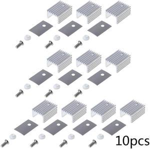 10Set TO-220 Cooling Radiator Aluminum Sheet Heatsink Transistor Heat Sink Cooler Radiator Cooling Silicone Pads for PC Computer