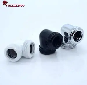OD14mm Hard tube - 90 degree double side fitting computer pc water cooler fitting OD14mm hard pipe. HYGKN-T90