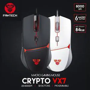 VX7 Optical Gaming Mouse Adjustable 8000DPI 6 Button Macro Gaming Mice Ultra Light 84G For FPS MOBA Gamer Mouse