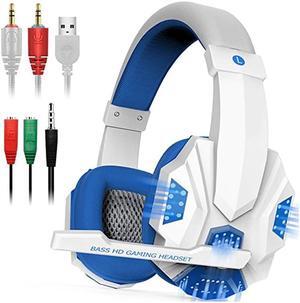 Light Wired Gaming Headphones For Computer Adjustable Bass Stereo PC Gamer Over Ear Wired Headset With Mic USB