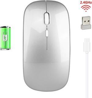 2.4G Wireless Mouse USB Rechargeable Charging Mouse Ultra-Thin Silent Mute Office Mice Opto-electronic PC Laptop Home Mouse Pad