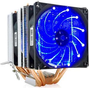 2/4/6 Heatpipes CPU Cooler Fan For AMD Intel 775 1150 1151 1155 1156 CPU Radiator 90mm LED Two Fan 3pin Cooling CPU Fan PC Quiet