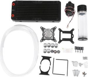 Cpu Overclocking Water Cooling System Set 240B Radiator + Sc600 Pump + 190Mm Tank + 2M Tube + Cpu Block With Total Fitting Fo