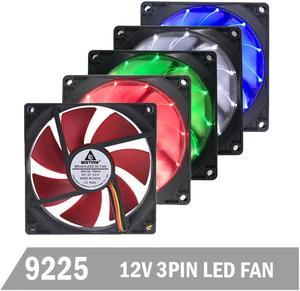 LED Light 92mm 12V 3Pin 9225S 92x92x25mm PC Case Cooler Cooling Fan