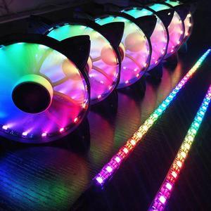 Cooler Cooling RGB Fans  Case PC Cooling Fan Light Bar Ultra Silent LEDs Case Fan Heatsink Cooler Cooling