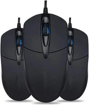 Gaming Mice Mouses 3 Button 1200 DPI USB Wired Silent Optical Compatible with PC Laptop 3-Level Resolution