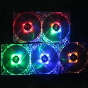 F12025 120mm LED Fan Cooler Transparent Computer Case Fan PC Cooling Fan 12V Desktop 4-Pin Connector for PC Case