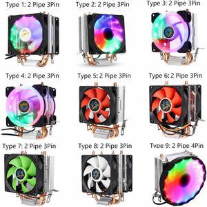 12V 3/4Pin CPU Cooler Fan Colorful Backlight 90mm CPU Cooling Fan PC Heatsink Cooler for Intel/AMD For PC Computer Case Fan