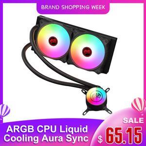 RGB CPU Water Cooler PC Aura Sync 12cm Fan Radiator for LGA 1150 1151 2011 2066 775 AM3+ AM4 ARGB CPU Liquid Cooling