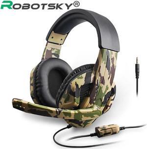 3.5mm Camouflage Gaming Headset Professional Gamer Stereo Head-mounted Headphone Computer Earphones for PS4 PS3 Xbox Switch