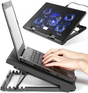 Cooling Cooler Pad Stand 5 Fan 2 USB Computer Mat for 11"-17" Notebook