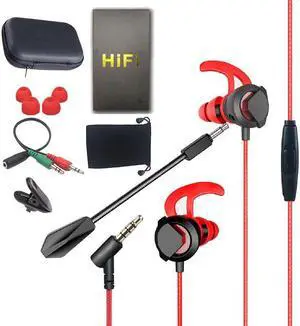 Headset Anchor HD Voice Call Computer Earbuds with Detachable Dual Mic 3.5mm Jack Wired Gaming Earphones for PC PS4 Xbox