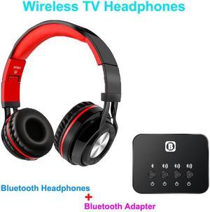 TV Headphones Big Bluetooth Headphones Multifunction Stereo Wireless with Microphone FM Radio for MP3 PC TV Audio Headset