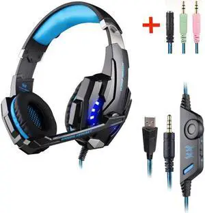 G2000 Gaming Headphones Deep bass Stereo Casque with Microphone for PS4 new xbox PC Laptop gamer with  transfer line