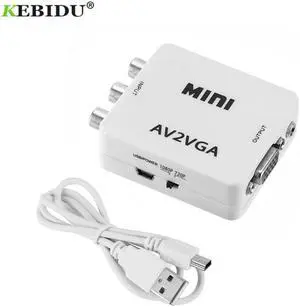 Mini HD AV2VGA Video Converter Convertor with 3.5mm Audio AV VGA  Converter Conversor For PC to TV HD Computer to TV