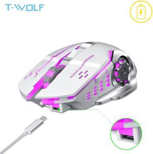 Q13 Rechargeable Wireless Mouse Silent Ergonomic Gaming Mice 6 Keys RGB Backlight 2400 DPI for Laptop Computer Pro Gamer