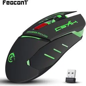 Mouse Gaming 2.4GHz USB Computer Mice Opto-electronic Mouse  Glow Adjustable 1200/1600/2400 DPI For Laptop PC