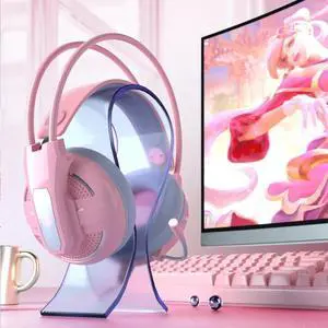 3.5mm Pink Headphone Headset Girl Cute PS4 Mobile Computer Notebook Game Headset Girl With Microphone For Computer PC