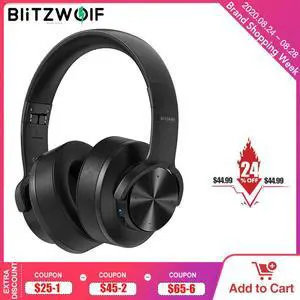 BW-HP2 bluetooth V5.0 Headphone Touch Control Wireless Headset 50mm Driver 1000mAh  Foldable Over-Ear Gaming Headset
