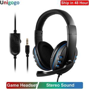 3.5mm Wired Headphones Gaming/Gamer Headset Game Earphones with Microphone Volume Control for PS4 Play Station 4 X Box One PC