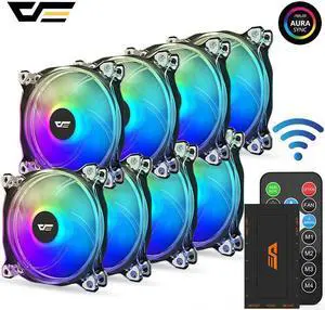 CF8 PC Case Fan 120mm SYNC RGB Computer Case Fan Clear Frame Quiet+Remote Computer Cooling CPU Cooler ASUS AURA